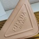 Prada Triangle Pouch Bag In Beige Calfskin