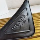 Prada Triangle Pouch Bag In Black Calfskin