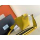 Prada Triangle Shoulder Bag In Yellow Saffiano Leather