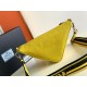 Prada Triangle Shoulder Bag In Yellow Saffiano Leather