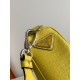 Prada Triangle Shoulder Bag In Yellow Saffiano Leather