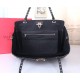 Valentino Rockstud Medium Tote In Black Grained Leather