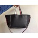 Valentino Rockstud Medium Reversible Tote Black