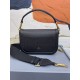 Valentino Alltime Shoulder Bag in Black Grained Leather