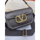 Valentino Alltime Shoulder Bag in Black Grained Leather