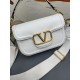 Valentino Alltime Shoulder Bag in White Grained Leather