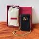 Valentino Loco Phone Case in Black Leather with Chain