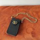 Valentino Loco Phone Case in Black Leather with Chain