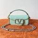 Valentino Small Loco Shoulder Light Green Bag with Crystals Logo