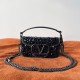 Valentino Small Loco Shoulder Bag with Black Crystals