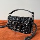 Valentino Small Loco Shoulder Bag with Black Crystals