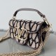 Valentino Small Loco Shoulder Bag in Black Toile Iconographe