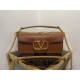 Valentino Loco Large Shoulder Bag In Brown Calfskin