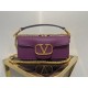 Valentino Loco Large Shoulder Bag In Purple Calfskin