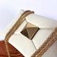 Valentino One Stud Chain Bag In White Nappa Leather