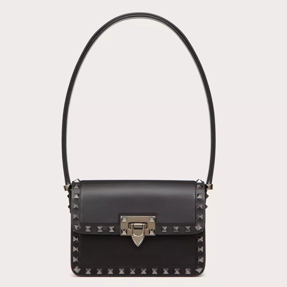 Valentino Rockstud23 Small Shoulder Bag in Black Calfskin