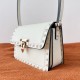 Valentino Rockstud23 Small Shoulder Bag in White Calfskin