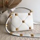 Valentino Roman Stud Mini Handle Bag In White Nappa Leather