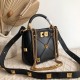 Valentino Roman Stud Small Handle Bag In Black Nappa Leather