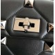 Valentino Roman Stud Medium Chain Bag In Black Nappa Leather