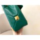 Valentino Roman Stud Large Chain Bag In Green Nappa Leather