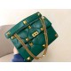 Valentino Roman Stud Large Chain Bag In Green Nappa Leather