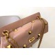 Valentino Roman Stud Large Chain Bag In Rose Cannelle Nappa Leather