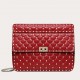 Valentino Rockstud Spike Large Bag In Red Nappa Lambskin