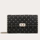 Valentino Rockstud Spike Crossbody Clutch Bag In Black Lambskin