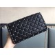 Valentino Rockstud Spike Crossbody Clutch Bag In Black Lambskin