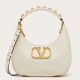 Valentino Stud Sign Hobo Bag In White Calfskin