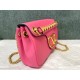 Valentino Stud Sign Shoulder Bag In Pink Nappa Leather