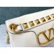 Valentino Stud Sign Shoulder Bag In White Nappa Leather