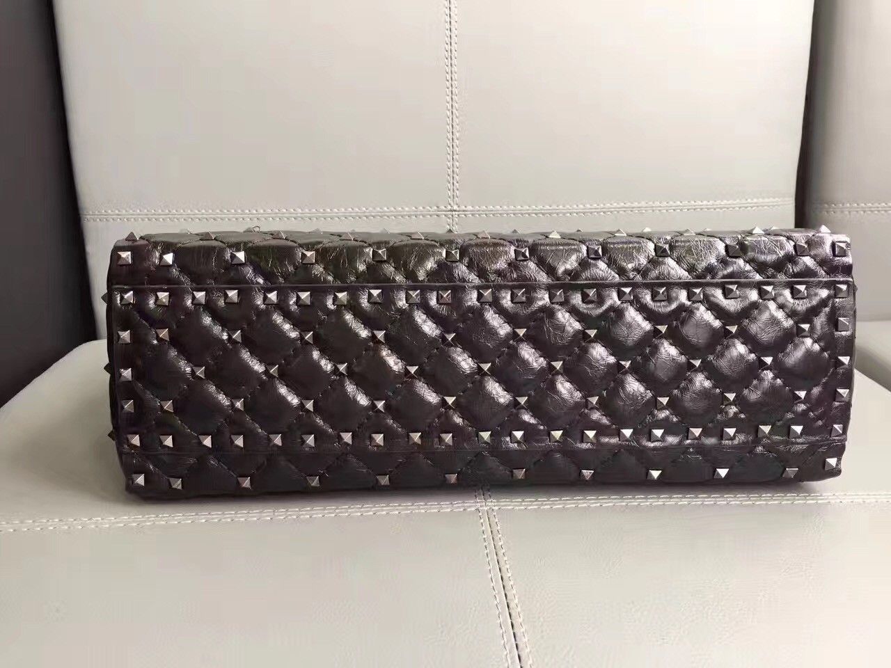 Valentino All Black Rockstud Spike Tote Bag