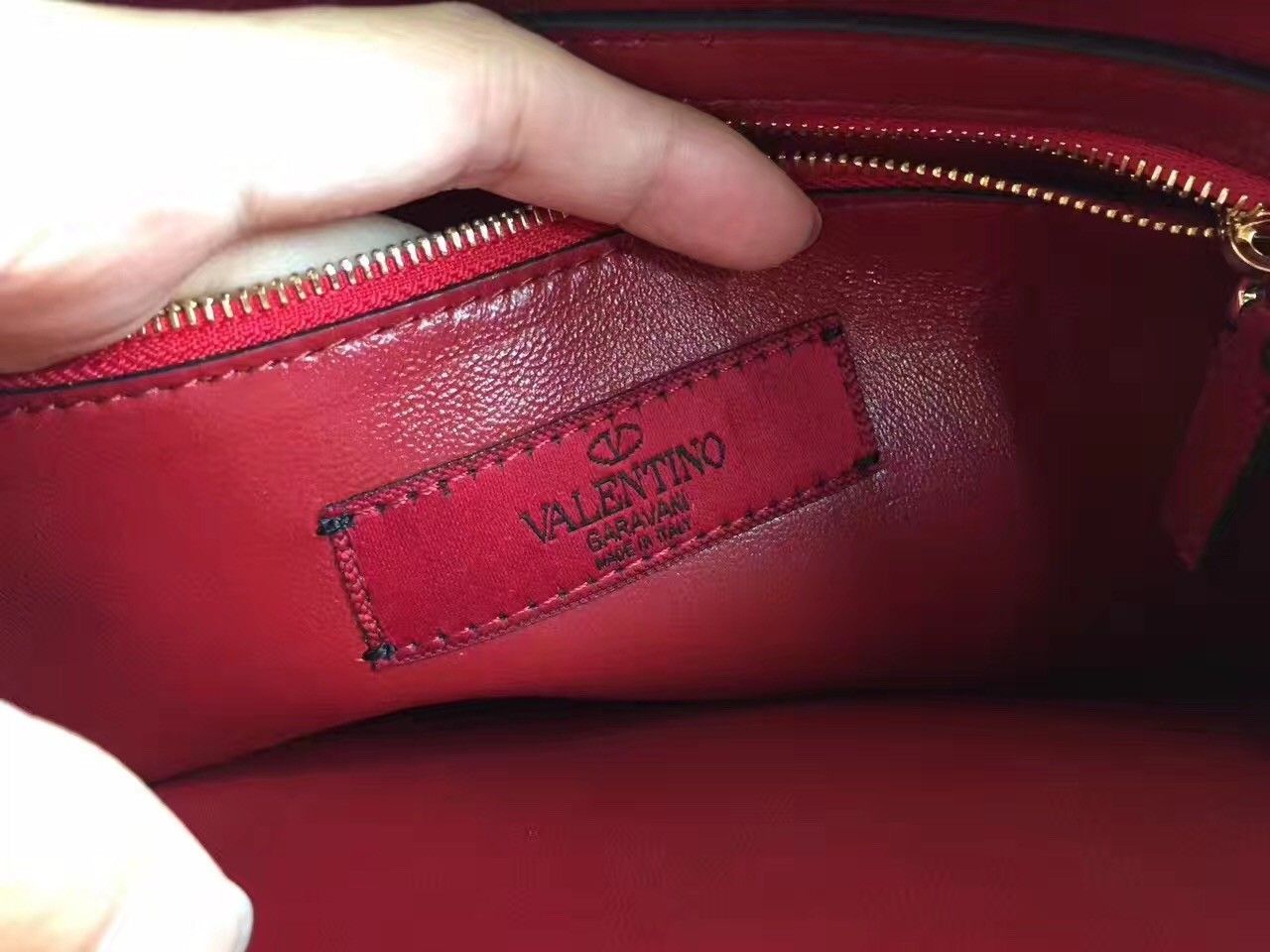 Valentino Red Rockstud Spike Tote Bag