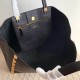 Valentino Roman Stud Tote Bag In Black Grained Leather