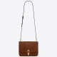 Saint Laurent Le Carre Satchel Bag In Brown Suede Calfskin