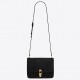 Saint Laurent Le Carre Satchel Bag In Black Suede Calfskin