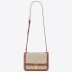 Saint Laurent Le Carre Satchel Bag In Beige Canvas