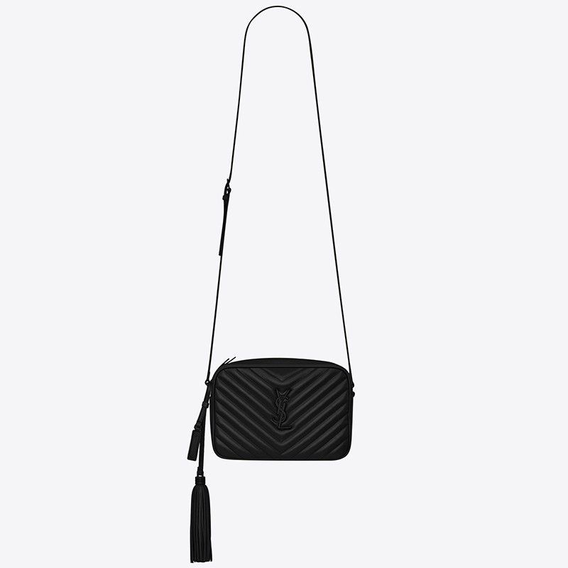 Saint Laurent Lou Camera Bag In Black Quilted Leather