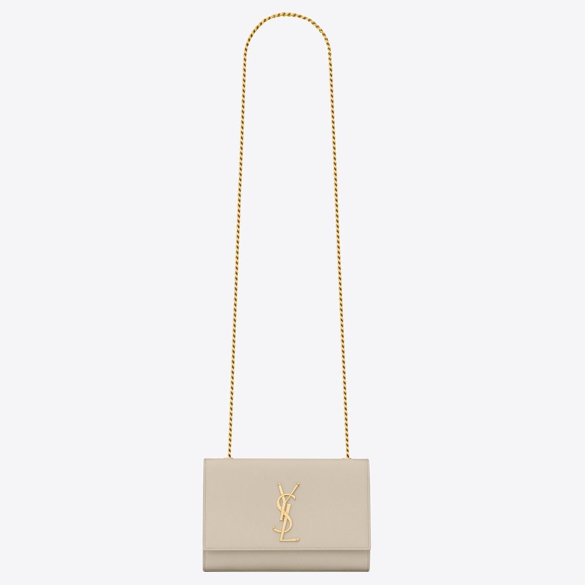 Saint Laurent Kate Small Chain Bag In Ivory Grain De Poudre Leather