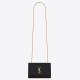 Saint Laurent Kate Small Chain Bag In Black Grain De Poudre Leather