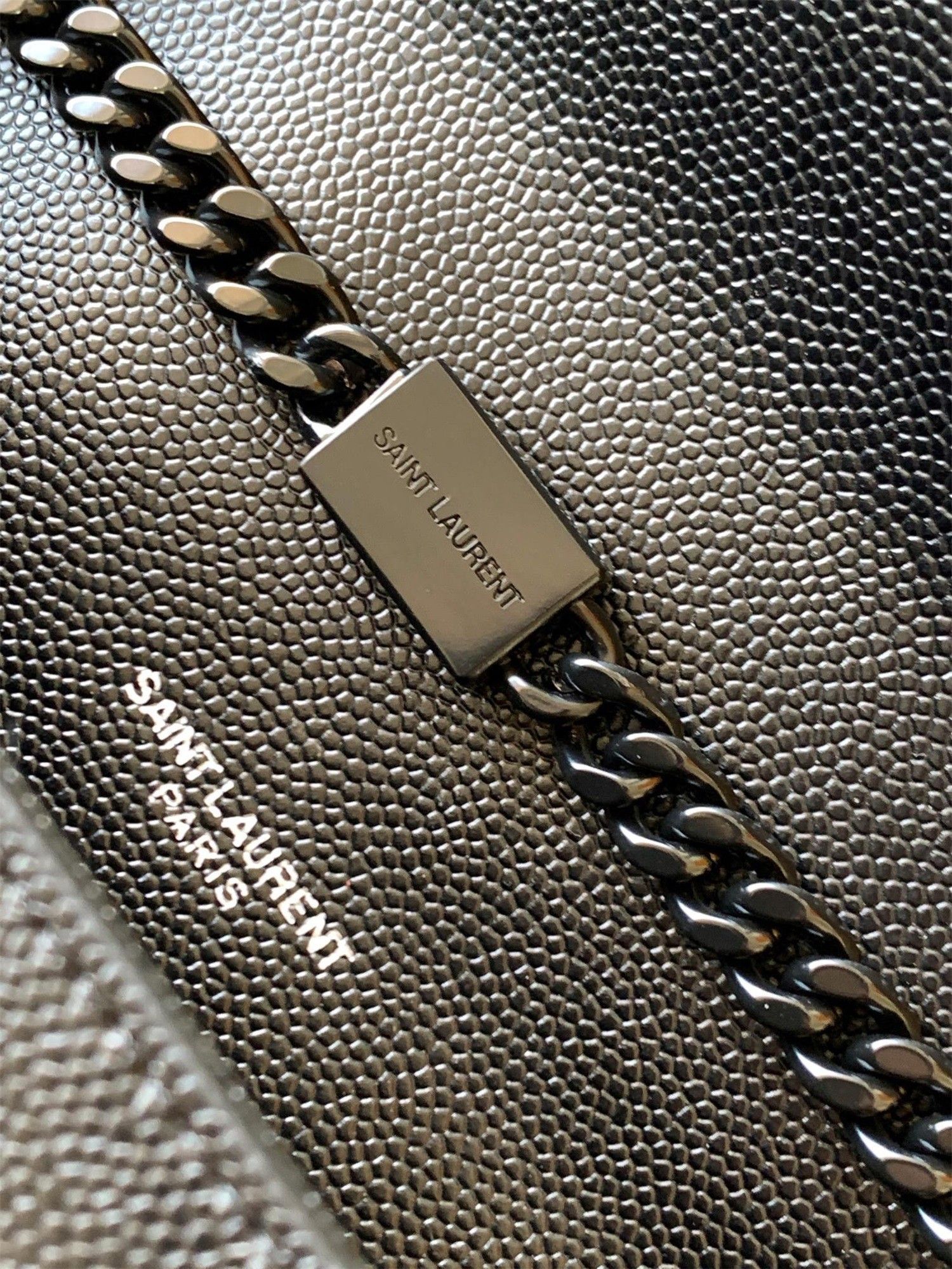 Saint Laurent Kate Small Chain Bag In All Black Grain De Poudre Leather