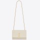 Saint Laurent Kate Medium Chain Bag In White Grain De Poudre Leather