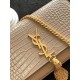 Saint Laurent Kate Medium Tassel Bag In Beige Crocodile-embossed Leather