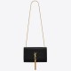 Saint Laurent Kate Medium Tassel Bag In Black Crocodile-embossed Leather