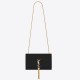 Saint Laurent Kate Medium Tassel Bag In Black Grain De Poudre Leather