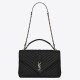 Saint Laurent College Large Chain Bag In Noir Goatskin