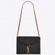 Saint Laurent Cassandra Medium Chain Bag In Black Calfskin