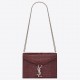 Saint Laurent Cassandra Medium Bag In Bordeaux Crocodile Embossed Leather